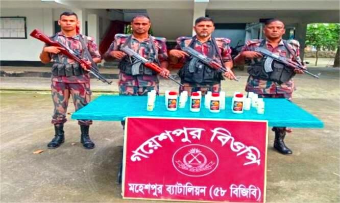 চুয়াডাঙ্গা ও মহেশপুর সীমান্তে ভারতীয় ইয়াবা, ভায়াগ্রা ও কীটনাশক উদ্ধার, ৬ বাংলাদেশি আটক